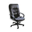 BLACK PADDED LUXURY LEATHER OFFICE CHAIR