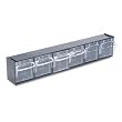 Deflecto 20604OPU Six-bin horizontal tilt bin storage system, 23-5/8w x 3-5/8d x 4-1/2h, black