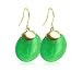 14 KT Yellow Gold Green Jade 14k Dangle Earrings