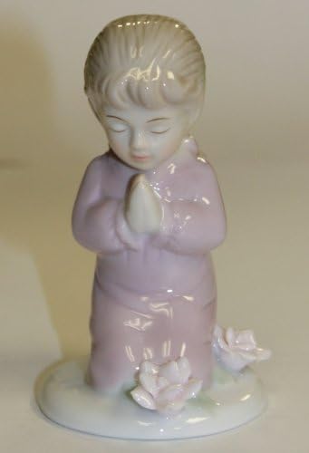 Porcelain Pink Praying Girl Figurine Favors