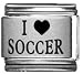 Jewelry : Clearly Charming I Heart Soccer Laser Italian Charm