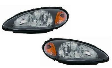 Chrysler PT Cruiser Replacement Headlight Unit (Euro Projector Type, Black Bezel) - 1-Pair