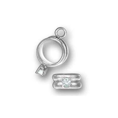 Sterling Silver Engagement Ring Charm For Bridal Or Twilight Bracelet 16mm
