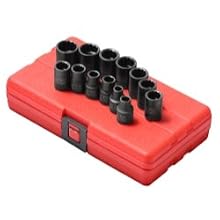 Sunex 3675 3/8-Inch Drive Standard Metric 12 Point Impact Socket Set, 13-Piece