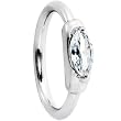 Silver 925 14 Gauge Clear Oval Austrian Crystal Closure Ring