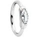 Silver 925 14 Gauge Clear Oval Austrian Crystal Closure Ring