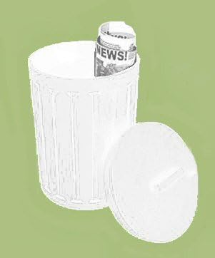 Cox Culinary Emporium OSC14FWH WHT Oskar Garbage Can - White - Case of 4
