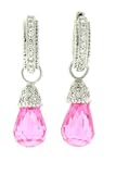 18k White Gold and diamond 'color me pink' drop earrings