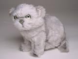 Silver Persian Kitten, Sitting - Lifelike Plush|One Size - 8 inches