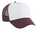 Blank Trucker Hat/Cap - Baseball, Golf, Fishing - Maroon/White Front Panel