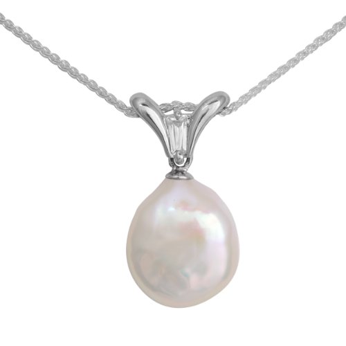 Bella Donna Damen Perlen-Anh&auml;nger mit Kette 925/000 Silber S&uuml;sswasser-Zuchtperle weiss 13, Preisvergleich
