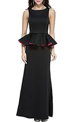 Sleeveless Cocktail Full Length Peplum Evening Dress/Homecoming Dress/Prom Dress/Party Dress/Wedding Dress 