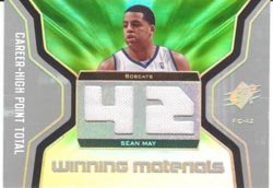 2007 SPx Authentic Sean May Dual Game-Worn Jersey Card