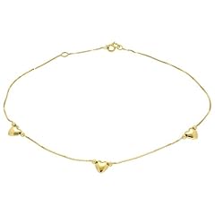 Tuscany Gold Damen-Fu�kettchen 375 Gelbgold 9ct Box 3 Heart 26 cm - 1.26.0075