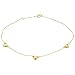 Tuscany Gold Damen-Fu�kettchen 375 Gelbgold 9ct Box 3 Heart 26 cm - 1.26.0075