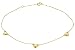 Tuscany Gold Damen-Fußkettchen 375 Gelbgold 9ct Box 3 Heart 26 cm - 1.26.0075