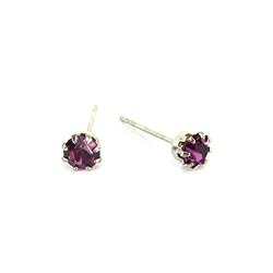 February Birthstone Stud Fashion Earrings, Amethyst Crystal