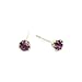 February Birthstone Stud Fashion Earrings, Amethyst Crystal