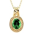 14K Yellow Gold Chrome Tourmaline and Pearl Pendant