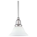Sea Gull Lighting 61060-962 Sussex One-Light Mini Pendant, Brushed Nickel Finish with Satin White Glass