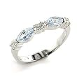 Sterling Silver Ring with Aquamarine CZ- Size: 4-10