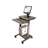 LUXOR Single-Person Mobile Computer Desk - Dark gray/black