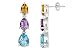 6 3/8 Carat Multi gemstone Sterling Silver Earrings