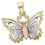 Butterly Charm in Tri-Color Gold