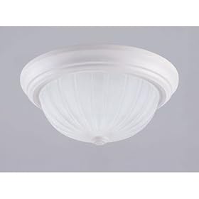 Westinghouse 64362 Two-Light Flush Mount Ceiling Fixture, White with Frosted Globes by Westinghouse