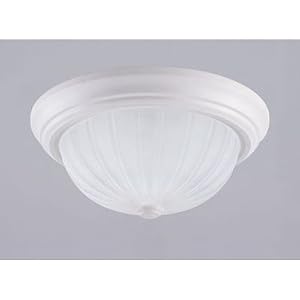 Westinghouse 64362 Two-Light Flush Mount Ceiling Fixture, White with Frosted Globes by Westinghouse