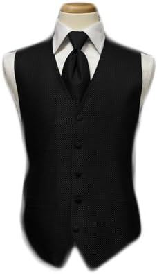 Tuxedo Vest - Venetian Collection Black with Coordinating Bowtie (48-50 xlarge)