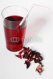 Wallmonkeys Peel and Stick Wall Decals - Dry Hibiscus Sepals and Glass of Hibiscus Tea - 72"H x 48"W Removable Graphic