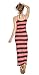 Classic Designs Rugby Stripe Racerback Straight Cut Maxi Dress in Jersey Spun Spandex