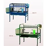 Marchioro (Luna 102) Rabbit Cage with Rolling Stand (large - Full Cage with add ons: 52.75x23.25x35)