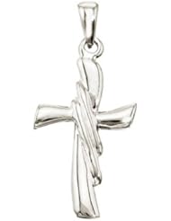 14K Yellow Gold Modern Cross Pendant with 18" Chain