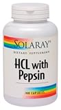 Solaray - Hcl With Pepsin, 180 capsules