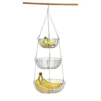 RSVP Chrome Woven Wire Hanging Baskets