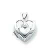 14k White Gold Polished Heart-Shaped Claddagh Locket