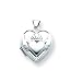 14k White Gold Polished Heart-Shaped Claddagh Locket