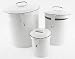 French Country Canister Set ~ Kitchen Storage Canisters ~ Decorative Containers ~ White Retro Enamel
