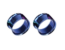 Blue Titanium Tunnel Plugs - Double Flared Tunnel Fake Plug (1/2 GA 12.7mm ) ...