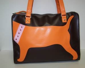 Puppy Luck CD-OR Dog Carrier Orange on Brown