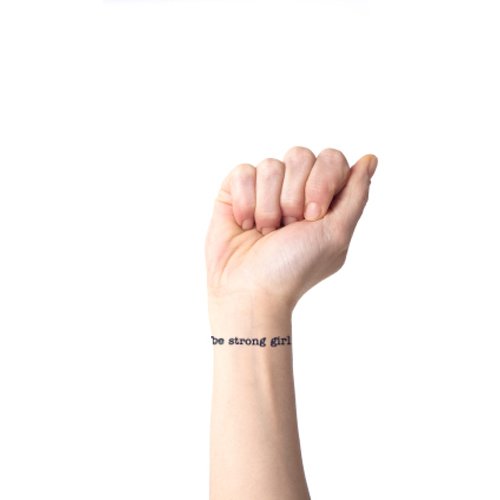 Customizable Be Strong Wrist Temporary Tattoo Pack - 6 Custom Tattoos per Pack
