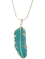 Turquoise Feather Pendant - Gold Bird Jewelry - Polymer Clay Pendant - Millefiori Charms for Women - Handmade Bridesmaid Gift Ideas - Small Version