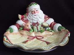 Fitz & Floyd Winter Holiday Santa Server 12-1/2