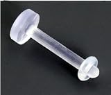 18 gauge Piercing Retainer for Ears or Lips-Labret Style Clear Lip Ring-Short 1/4 inch