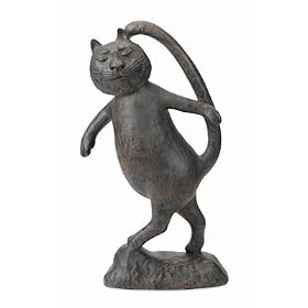 Wrought Iron Finish Oscar The Cat Statue by 