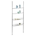 Wenko 18597100 Teleskopregal Ellera - 2 ausziehbare Haltestangen, 2 Ablagen, 2 Ablagek�rbe, Chrom, 71.5 x 250-305 x 20.5 cm