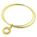 14K Yellow Gold Tube Bangle with Greek Design Charm