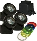 Power Beam 10W 3-Set Pond & Garden Lights w/ Stakes, Lenses & Transformer